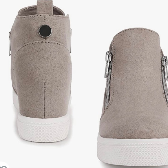 Girls Wedge Sneakers Kids Platform Shoes with Side Zipper - Picture 3 of 5